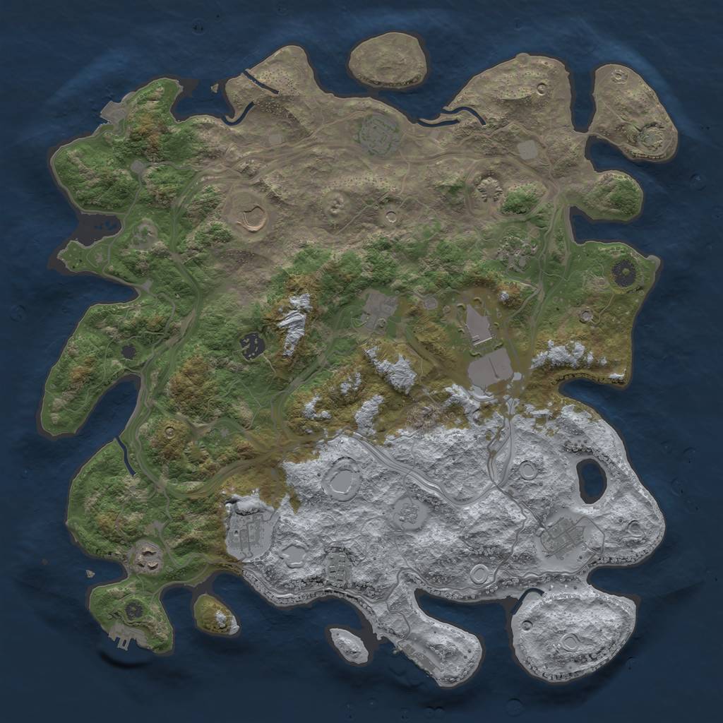 Rust Map: Procedural Map, Size: 4250, Seed: 9387, 18 Monuments