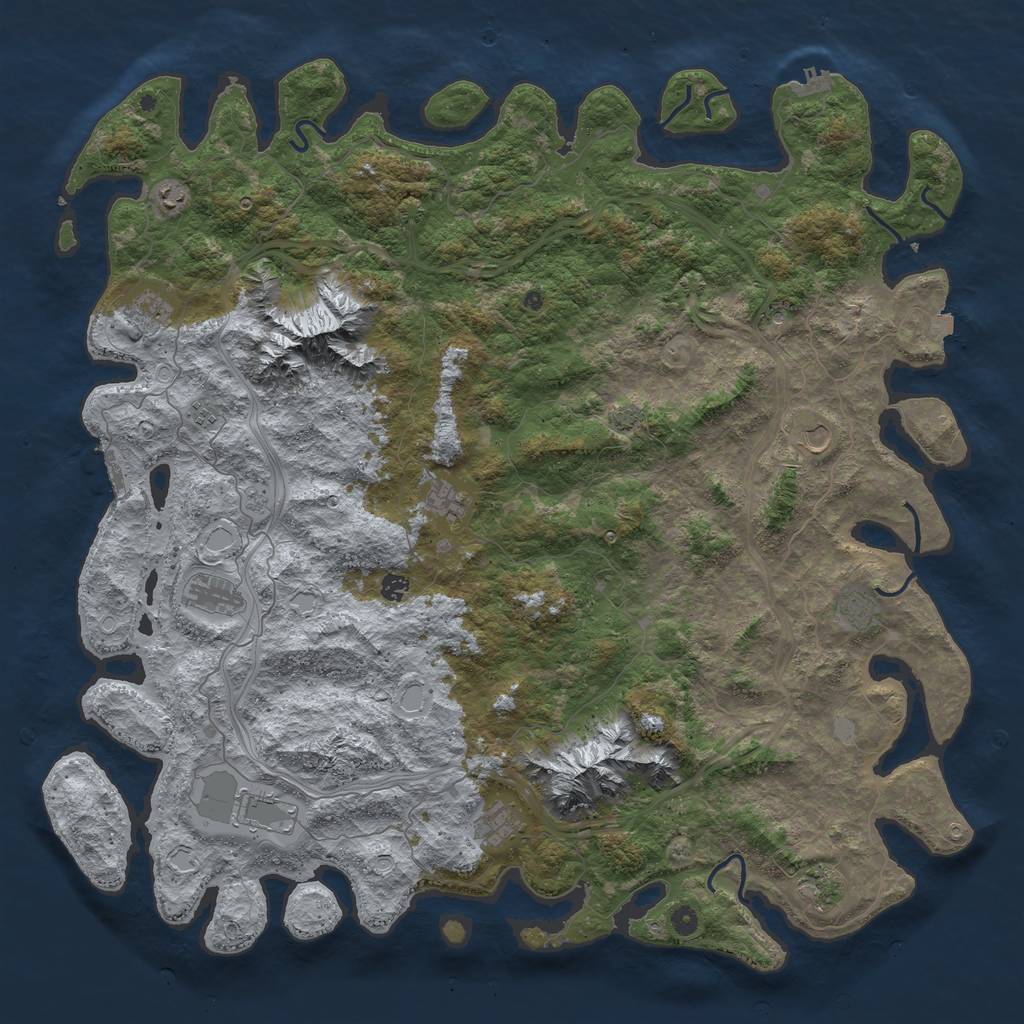 Rust Map: Procedural Map, Size: 5500, Seed: 564896, 19 Monuments