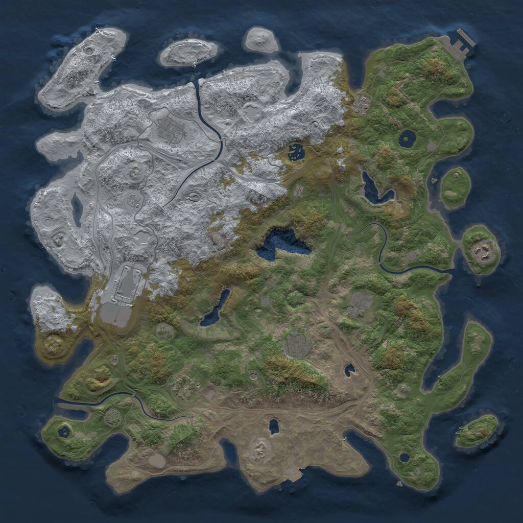 Rust Map: Procedural Map, Size: 4500, Seed: 7324019, 13 Monuments
