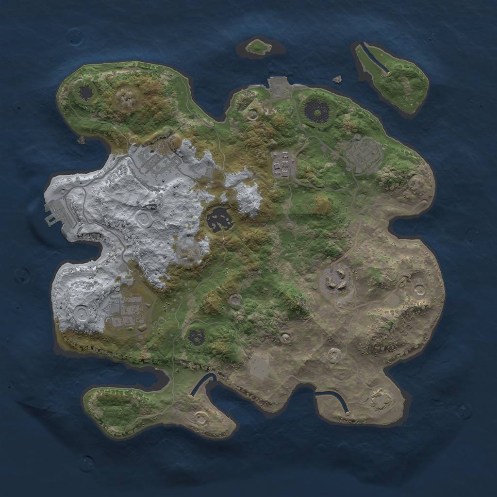 Rust Map: Procedural Map, Size: 3000, Seed: 812, 12 Monuments