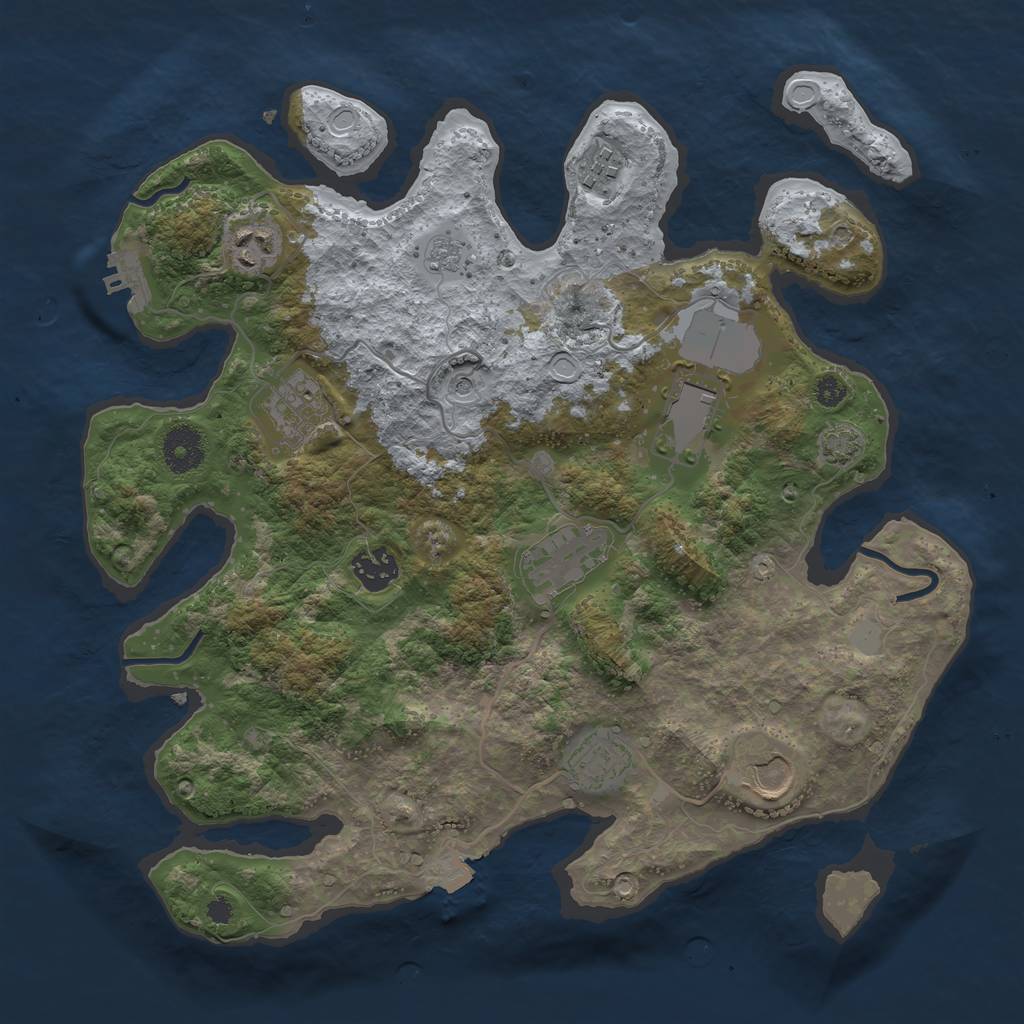 Rust Map: Procedural Map, Size: 3500, Seed: 272404521, 15 Monuments