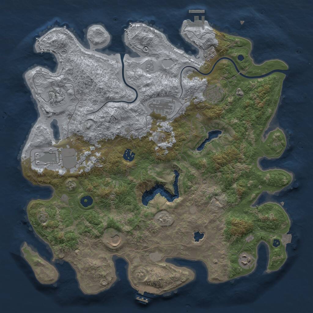Rust Map: Procedural Map, Size: 4000, Seed: 103253862, 13 Monuments