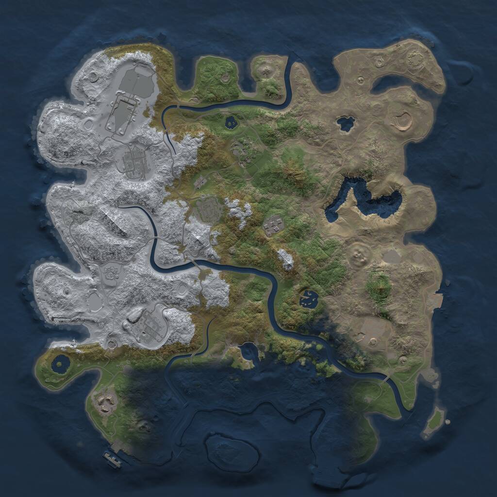 Rust Map: Procedural Map, Size: 4000, Seed: 1575450861, 16 Monuments