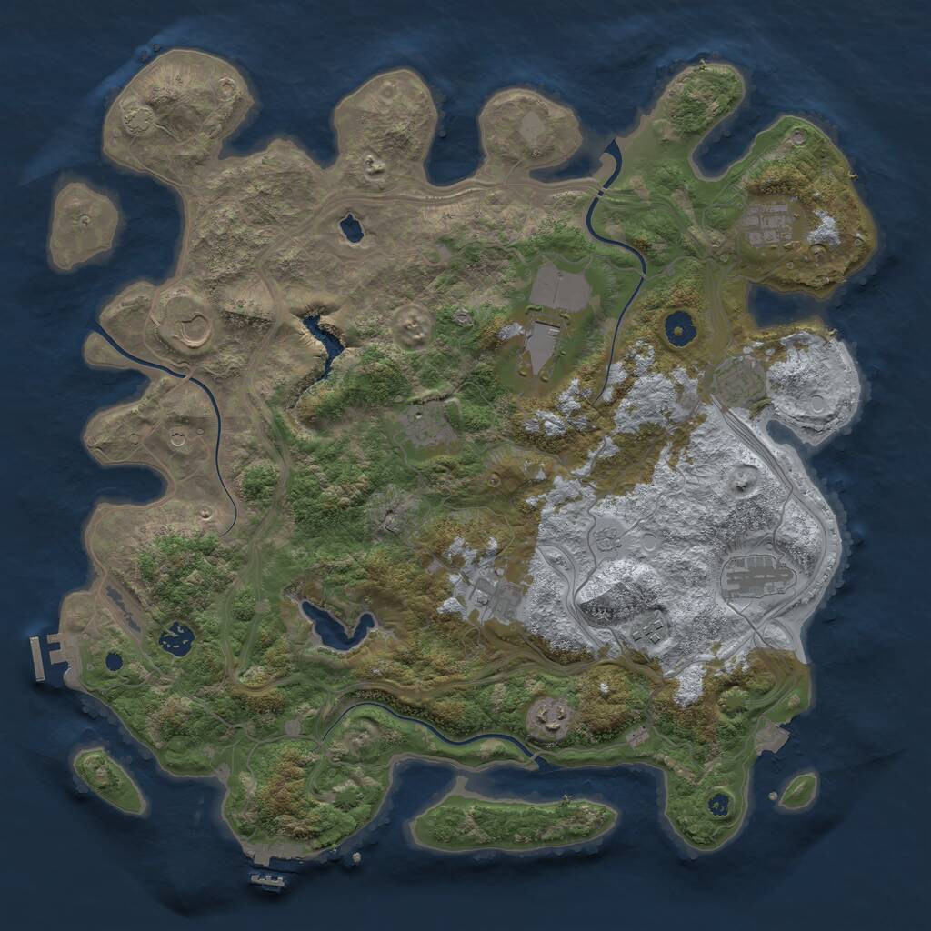 Rust Map: Procedural Map, Size: 4250, Seed: 72701983, 16 Monuments
