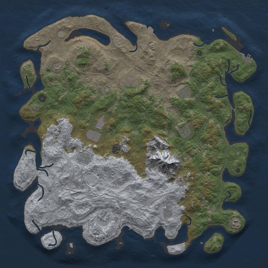 Rust Map: Procedural Map, Size: 5000, Seed: 1822507862, 19 Monuments