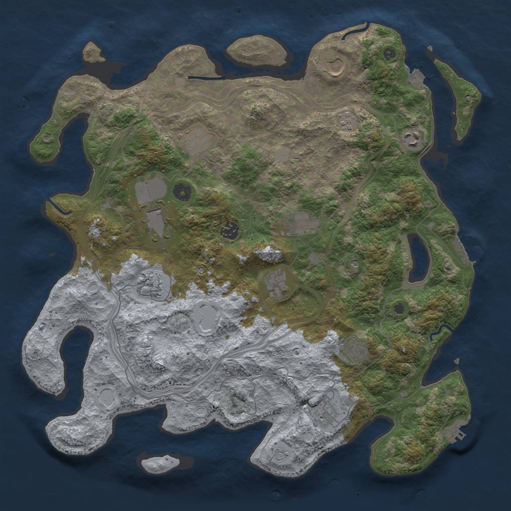 Rust Map: Procedural Map, Size: 4250, Seed: 170695888, 19 Monuments