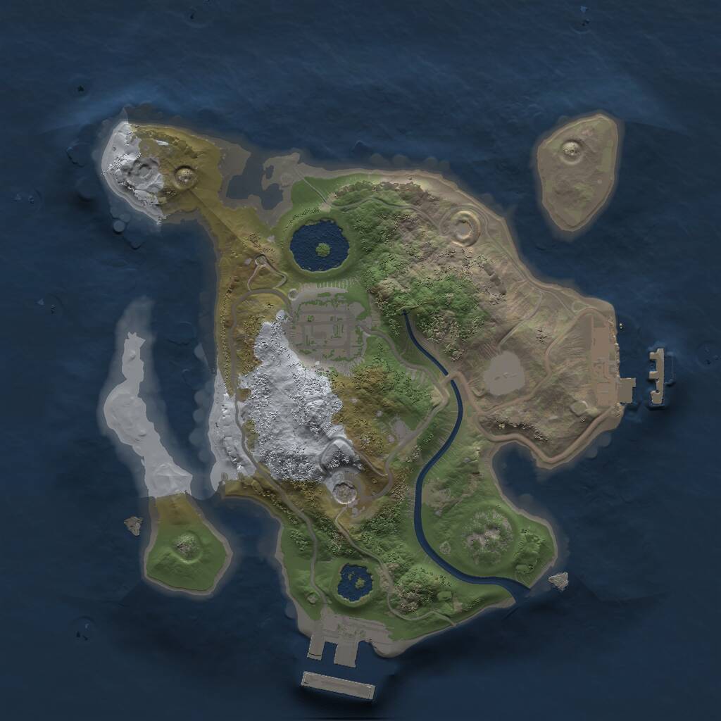 Rust Map: Procedural Map, Size: 2000, Seed: 4564456, 5 Monuments