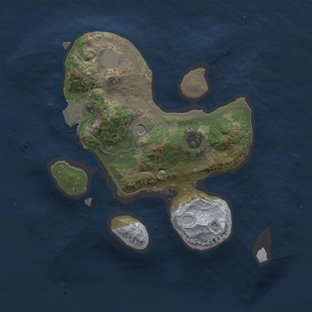 Rust Map: Procedural Map, Size: 2000, Seed: 14563, 4 Monuments