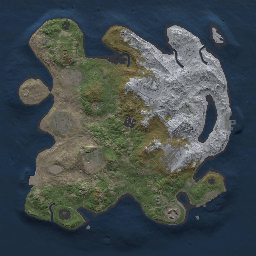 Rust Map: Procedural Map, Size: 3200, Seed: 567515450, 15 Monuments