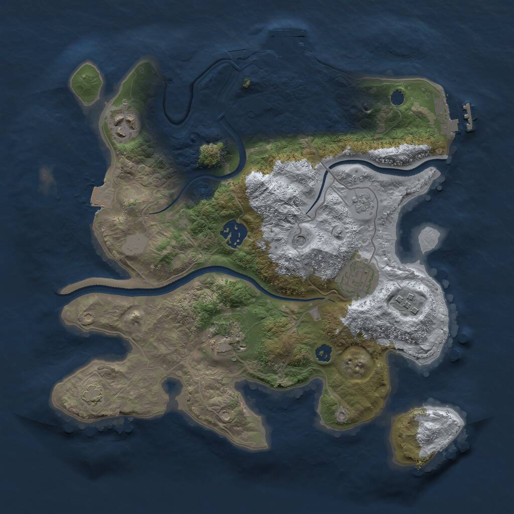 Rust Map: Procedural Map, Size: 3000, Seed: 174836050, 11 Monuments