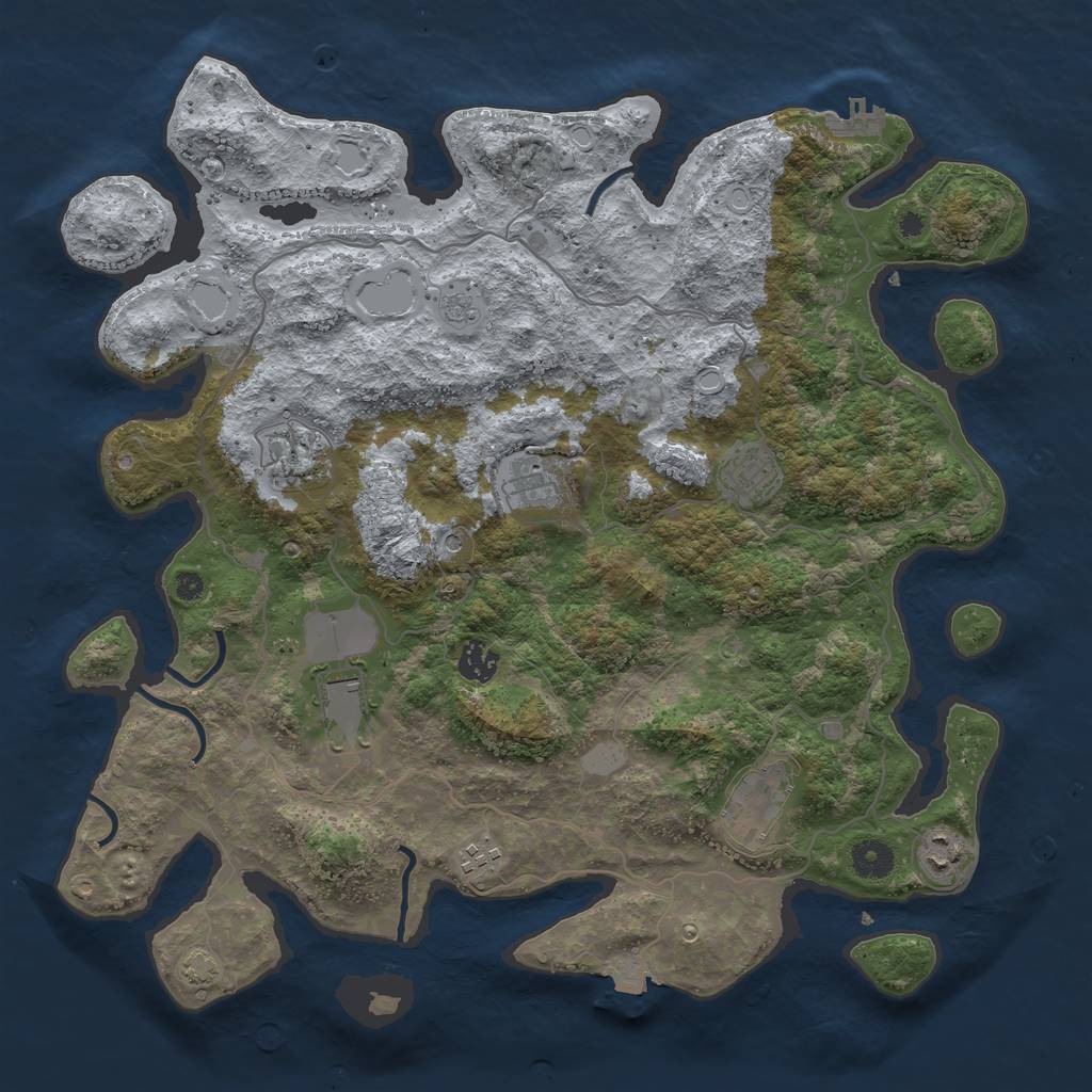 Rust Map: Procedural Map, Size: 4000, Seed: 1184110394, 15 Monuments