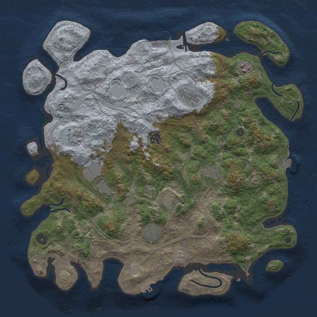 Rust Map: Procedural Map, Size: 4250, Seed: 1364091558, 17 Monuments