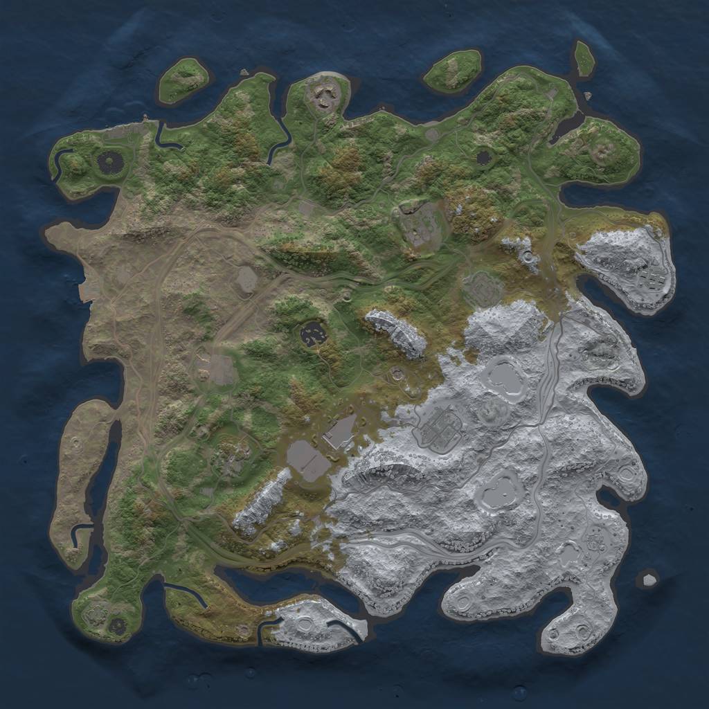 Rust Map: Procedural Map, Size: 4250, Seed: 33795587, 16 Monuments