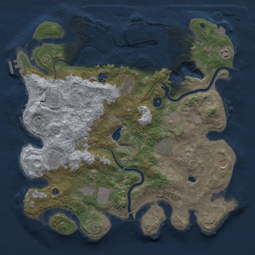 Rust Map: Procedural Map, Size: 4000, Seed: 245876259, 16 Monuments
