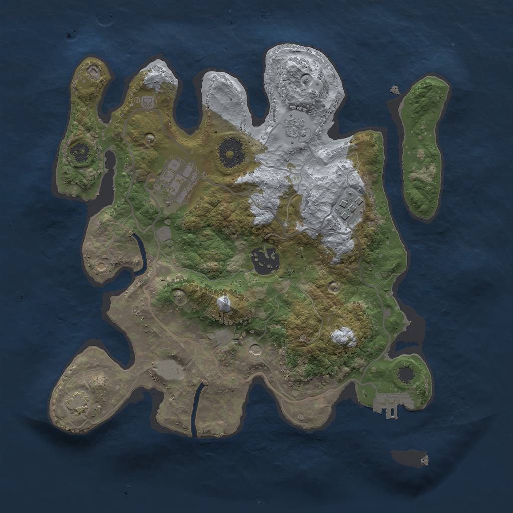 Rust Map: Procedural Map, Size: 2750, Seed: 55378008, 10 Monuments