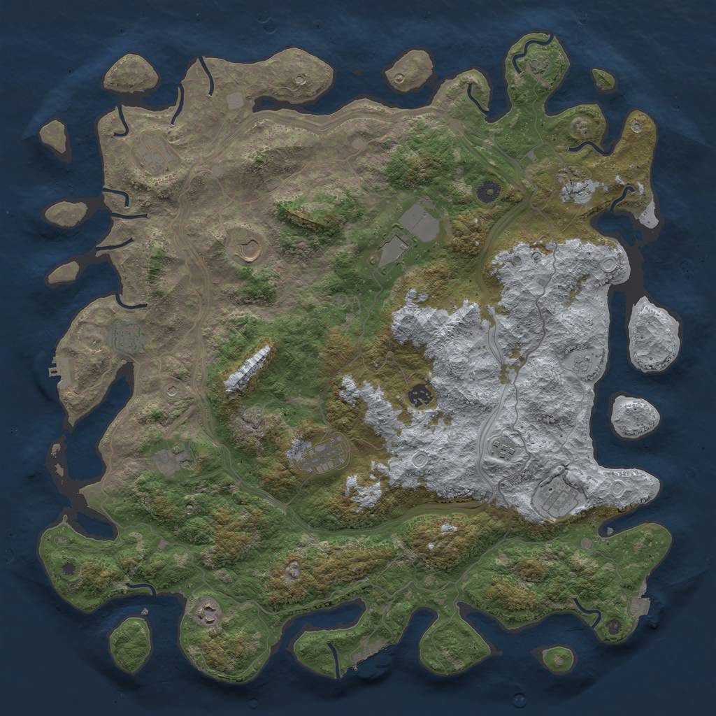 Rust Map: Procedural Map, Size: 4800, Seed: 1682081082, 19 Monuments
