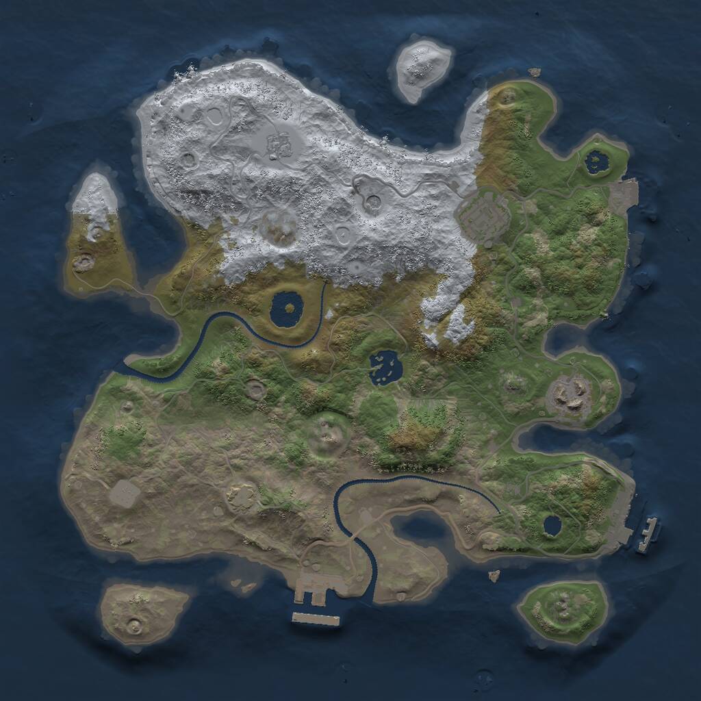 Rust Map: Procedural Map, Size: 3000, Seed: 1477628362, 9 Monuments