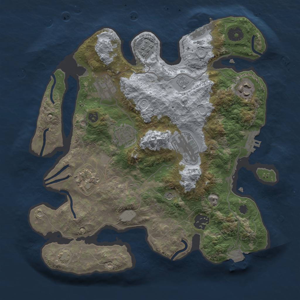 Rust Map: Procedural Map, Size: 3000, Seed: 98974, 15 Monuments