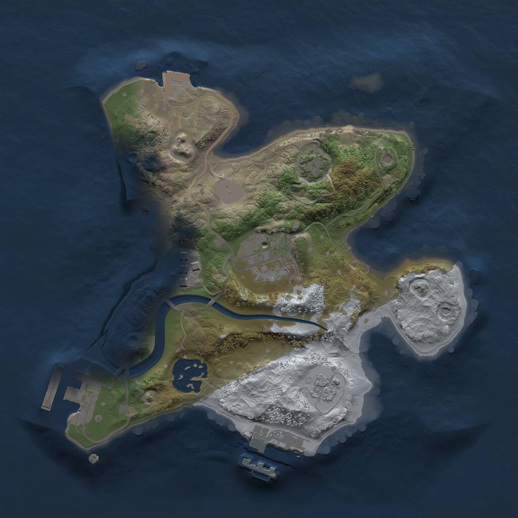 Rust Map: Procedural Map, Size: 2200, Seed: 1276870912, 8 Monuments