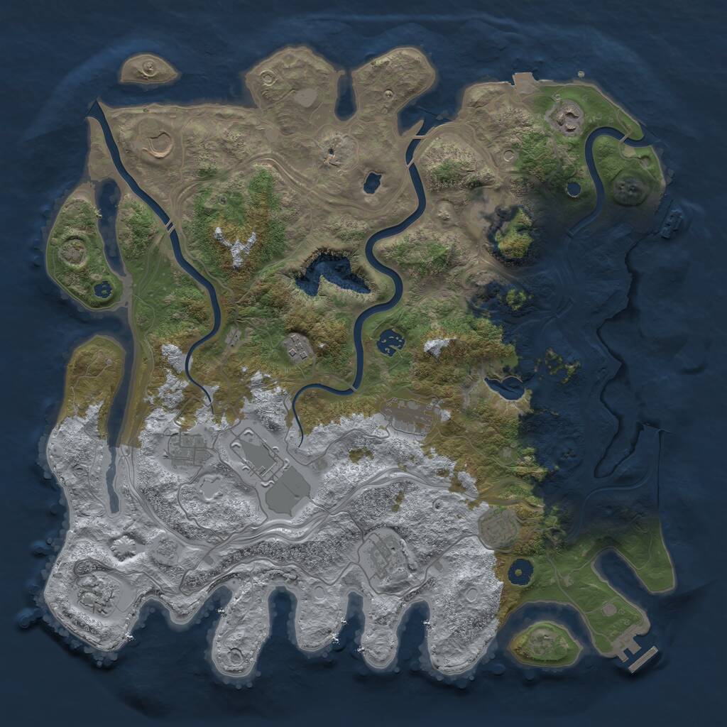 Rust Map: Procedural Map, Size: 4250, Seed: 250515758, 17 Monuments