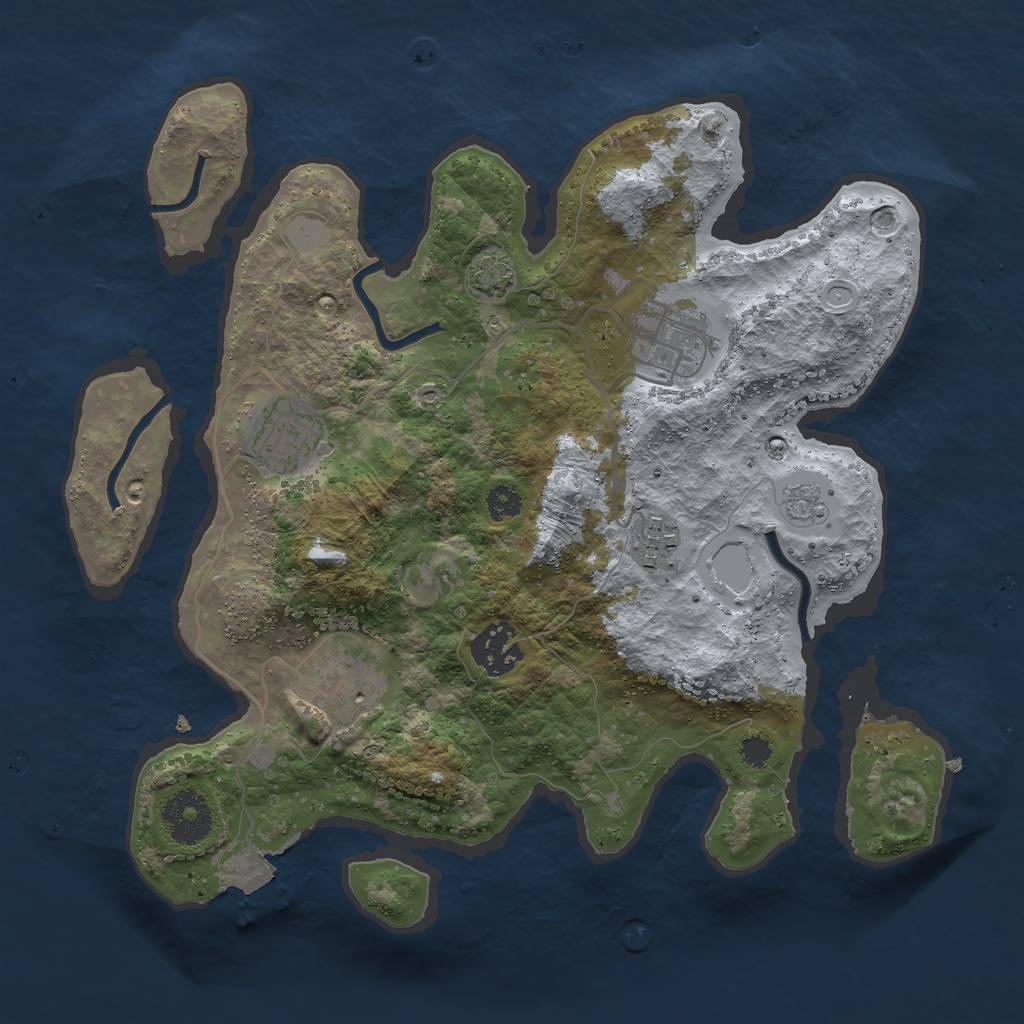 Rust Map: Procedural Map, Size: 3000, Seed: 22941, 10 Monuments