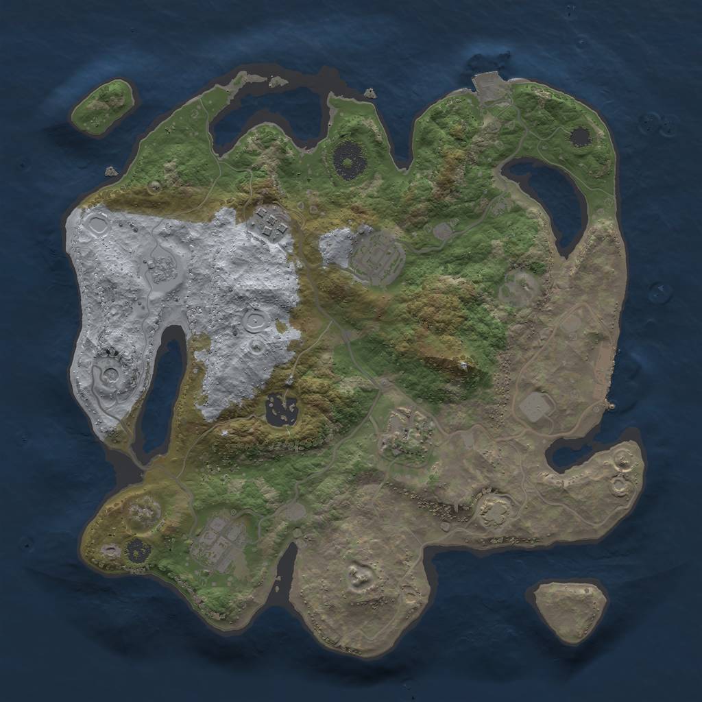 Rust Map: Procedural Map, Size: 3000, Seed: 96983, 12 Monuments