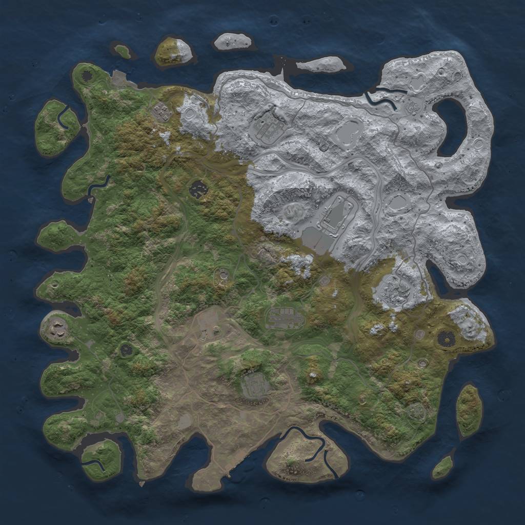 Rust Map: Procedural Map, Size: 4500, Seed: 2131238127, 16 Monuments