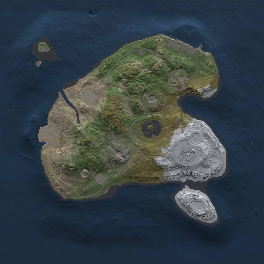 Rust Map: Procedural Map, Size: 2000, Seed: 340134575, 6 Monuments