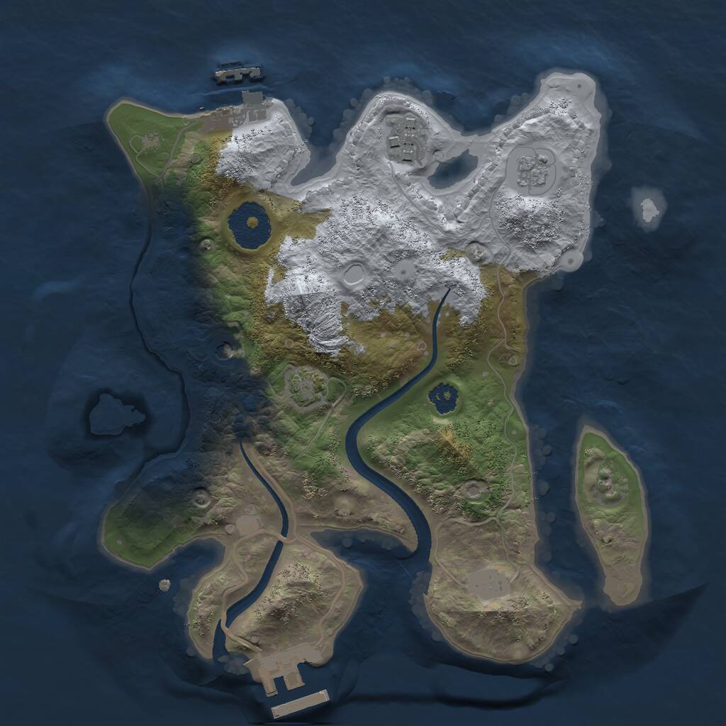Rust Map: Procedural Map, Size: 2500, Seed: 65689698, 7 Monuments