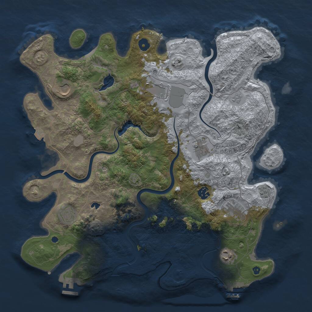 Rust Map: Procedural Map, Size: 4000, Seed: 254166546, 14 Monuments
