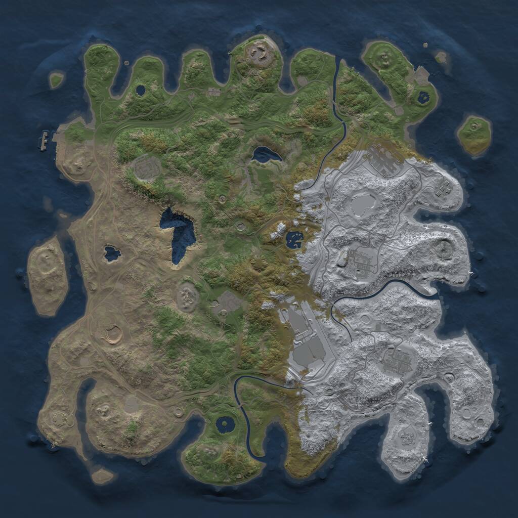 Rust Map: Procedural Map, Size: 4300, Seed: 8245, 15 Monuments
