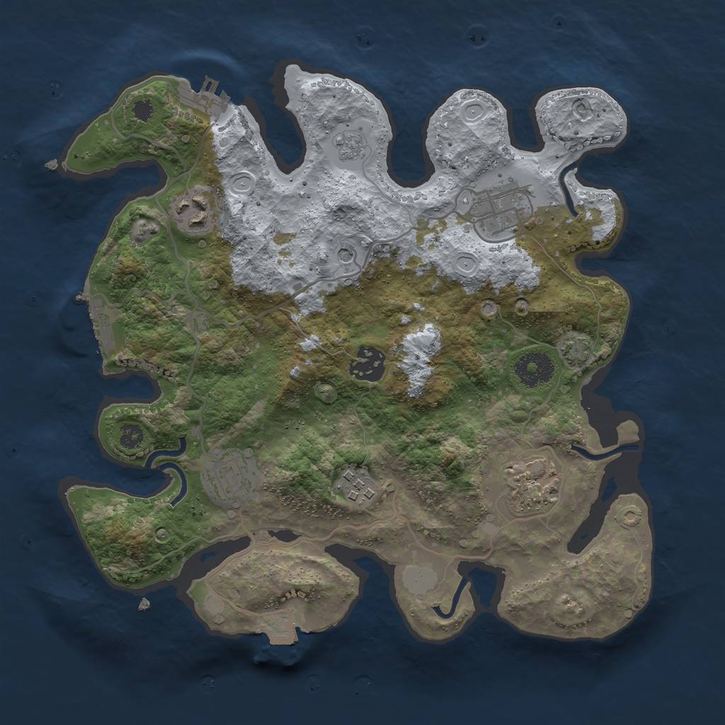 Rust Map: Procedural Map, Size: 3000, Seed: 1517658812, 14 Monuments
