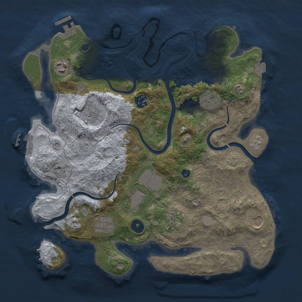 Rust Map: Procedural Map, Size: 3500, Seed: 453549032, 15 Monuments