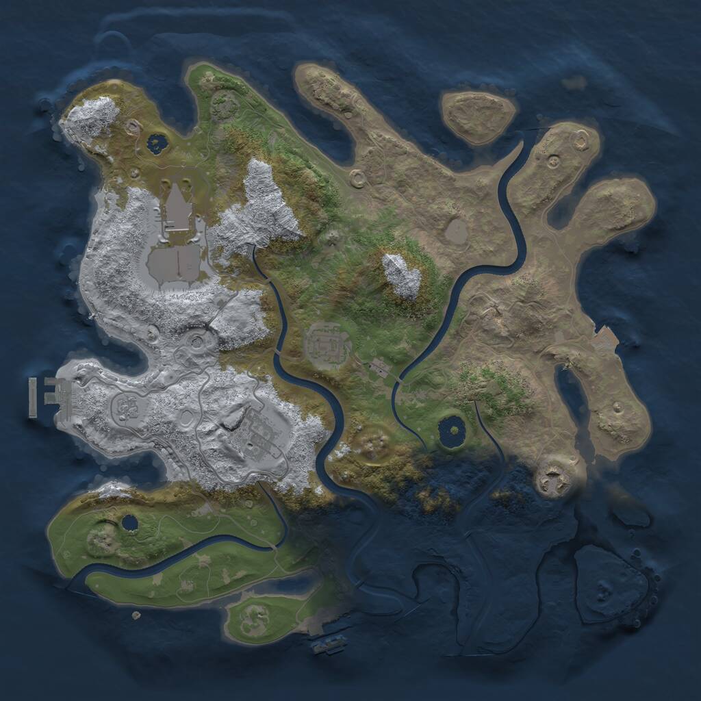 Rust Map: Procedural Map, Size: 3500, Seed: 124616364, 10 Monuments