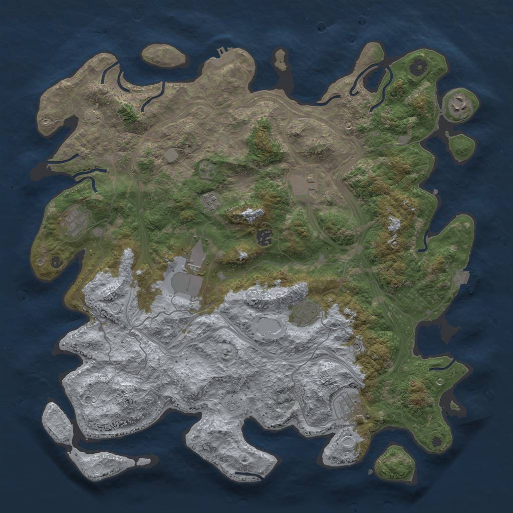 Rust Map: Procedural Map, Size: 4500, Seed: 3897465, 15 Monuments