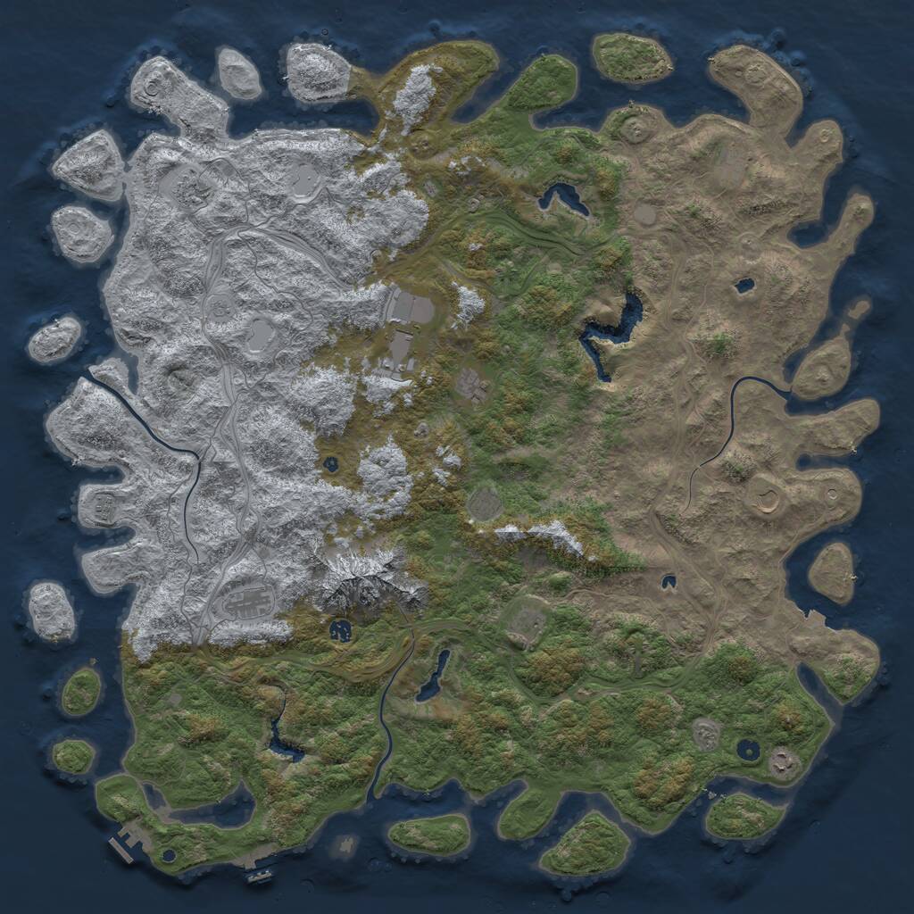 Rust Map: Procedural Map, Size: 6000, Seed: 1433152411, 17 Monuments