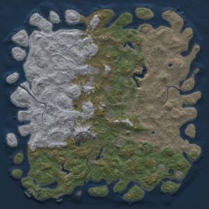 Thumbnail Rust Map: Procedural Map, Size: 6000, Seed: 1433152411, 17 Monuments