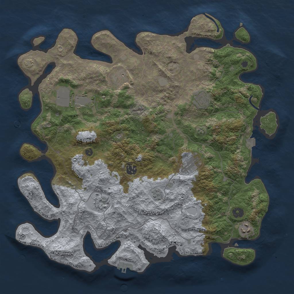 Rust Map: Procedural Map, Size: 4000, Seed: 723314497, 15 Monuments