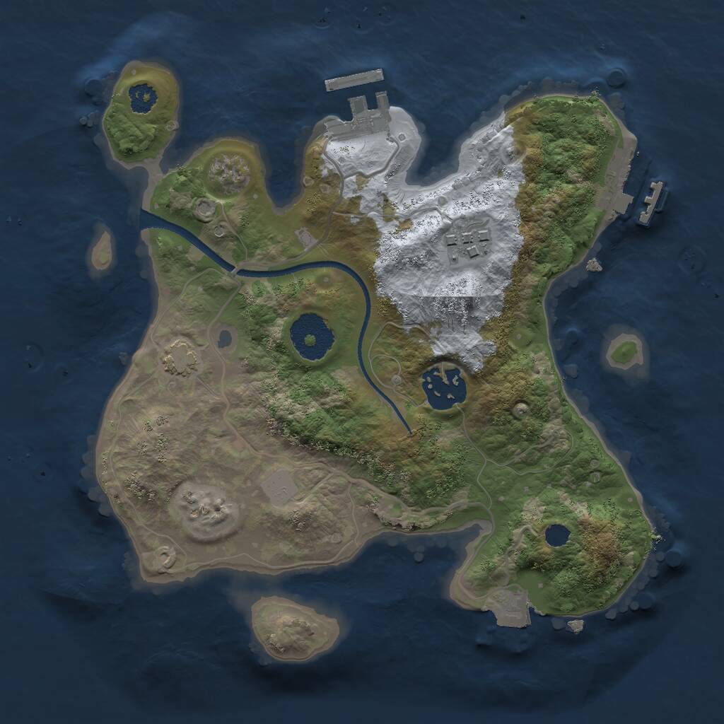 Rust Map: Procedural Map, Size: 2500, Seed: 291534253, 6 Monuments