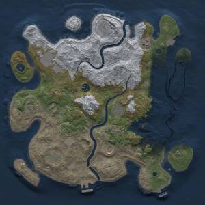 Thumbnail Rust Map: Procedural Map, Size: 3750, Seed: 592607942, 15 Monuments