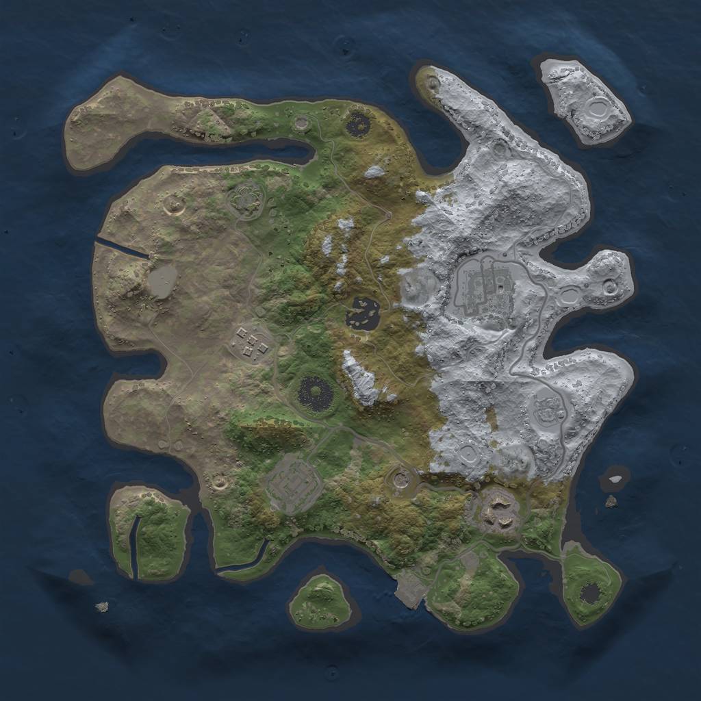 Rust Map: Procedural Map, Size: 3000, Seed: 7338, 11 Monuments