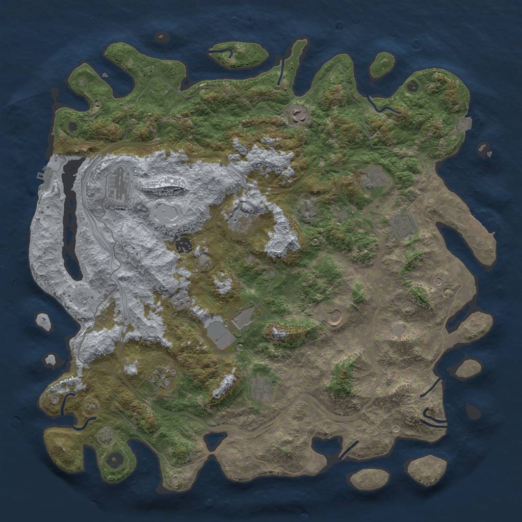Rust Map: Procedural Map, Size: 4800, Seed: 299842309, 19 Monuments