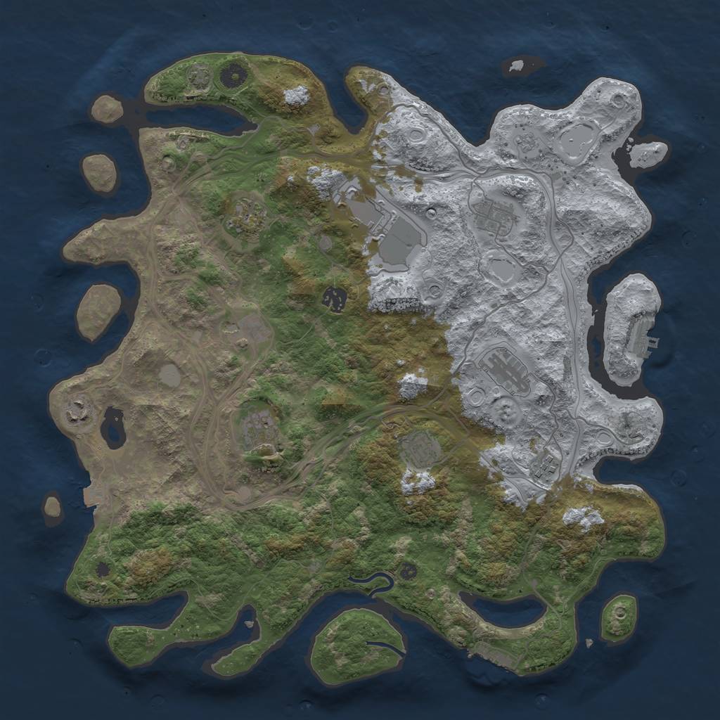Rust Map: Procedural Map, Size: 4250, Seed: 54654685, 18 Monuments