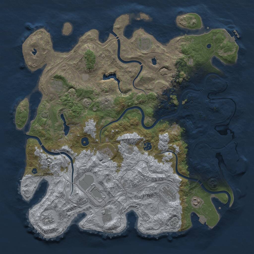 Rust Map: Procedural Map, Size: 4500, Seed: 998129139, 17 Monuments