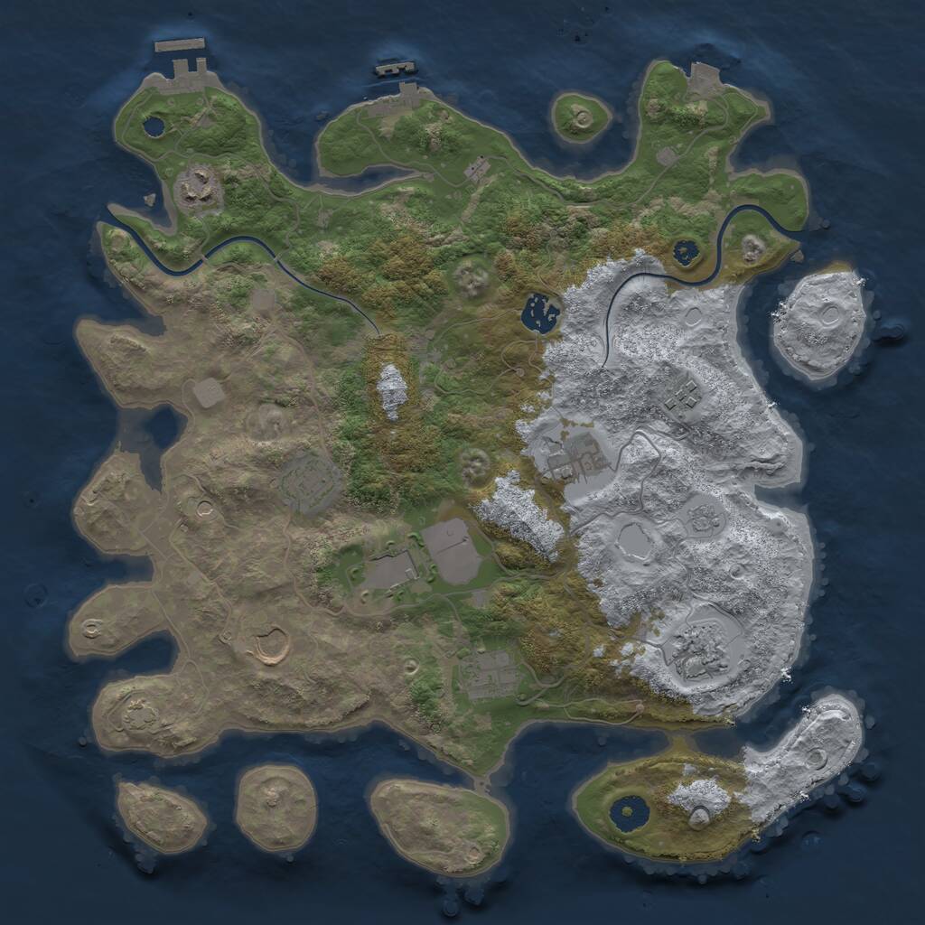 Rust Map: Procedural Map, Size: 3750, Seed: 1138673368, 15 Monuments