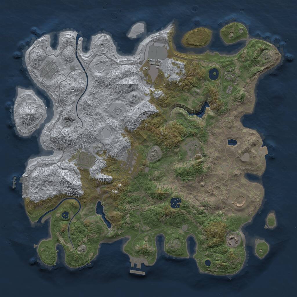 Rust Map: Procedural Map, Size: 4000, Seed: 294598543, 15 Monuments