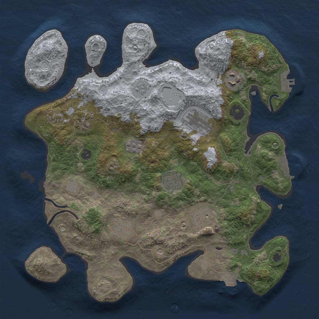 Rust Map: Procedural Map, Size: 3250, Seed: 11670, 15 Monuments