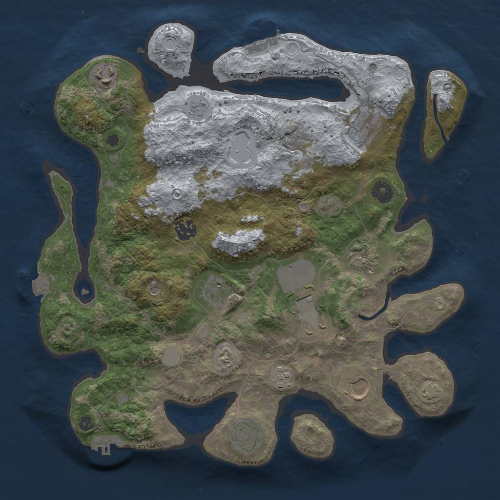 Rust Map: Procedural Map, Size: 3500, Seed: 1935924215, 17 Monuments