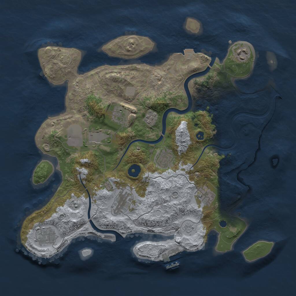 Rust Map: Procedural Map, Size: 3500, Seed: 1638353075, 13 Monuments