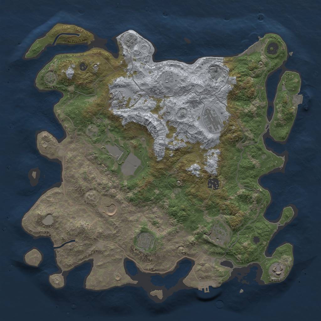 Rust Map: Procedural Map, Size: 4000, Seed: 1006610363, 17 Monuments